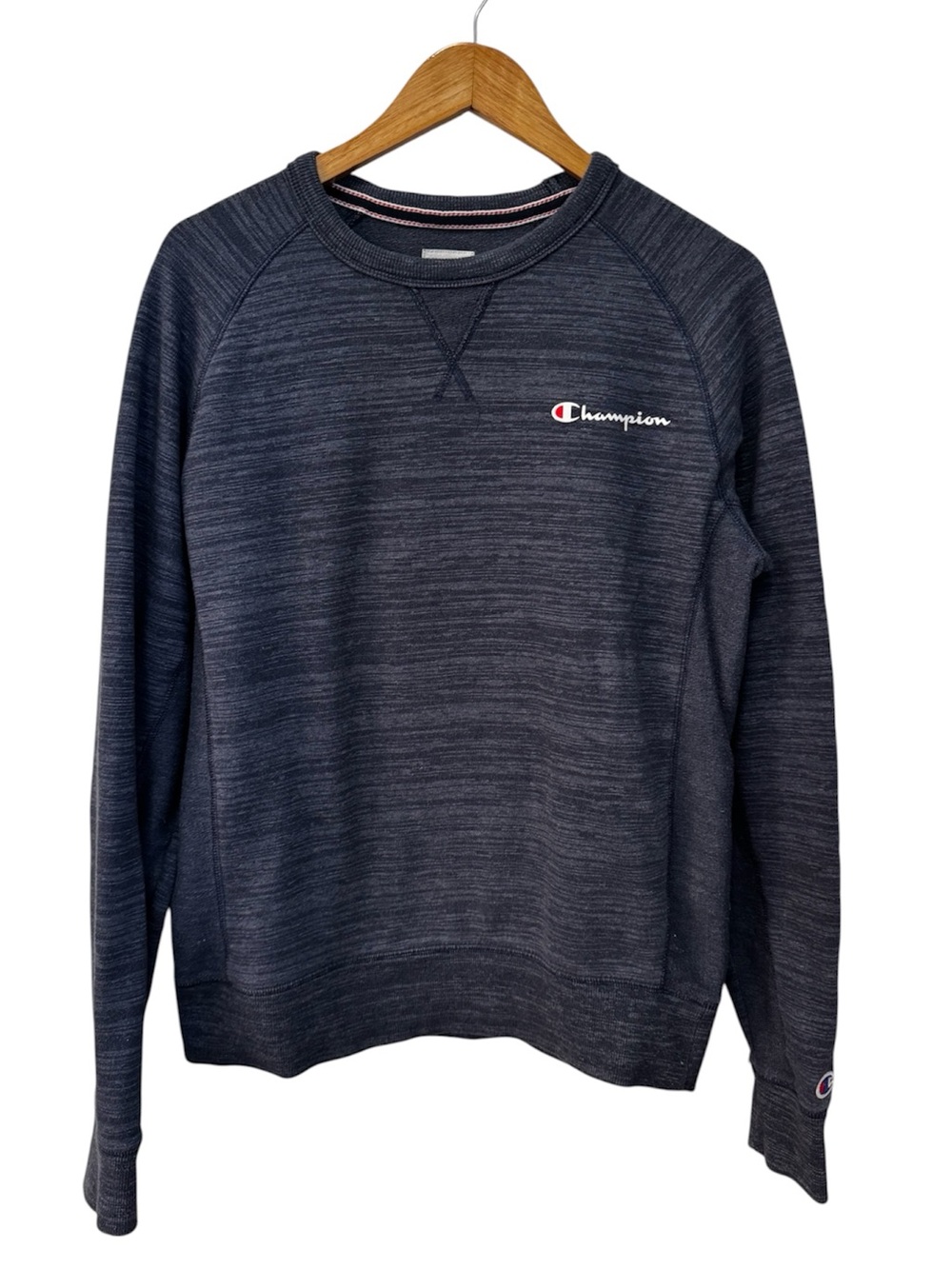 Champion Navy Heather Crewneck Sweatshirt Small Minimal Athletic